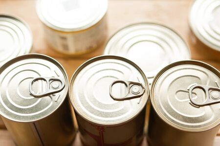 canned food packs as a quarantine stock from coronavirusの写真素材