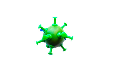 Green model virus isolated on white. Covid-19 concept