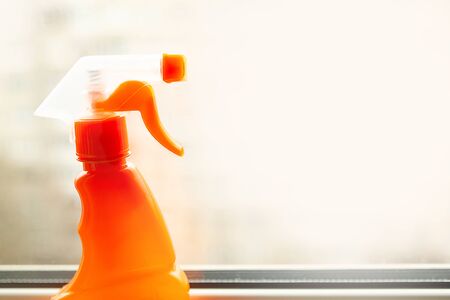 Cleaning agent on the windowsillの写真素材