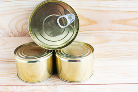 canned meat packs as a quarantine stock from coronavirus