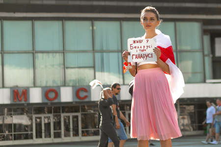 Minsk / Belarus - August 30, 2020: Presidential elections in Belarus 2020. Peaceful protests in Belarusのeditorial素材