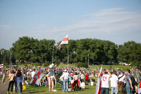 Minsk / Belarus - August 30, 2020: Presidential elections in Belarus 2020. Peaceful protests in Belarusのeditorial素材