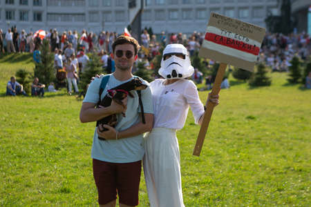Minsk / Belarus - August 30, 2020: Presidential elections in Belarus 2020. Peaceful protests in Belarusのeditorial素材