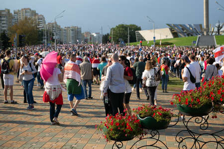 Minsk / Belarus - August 30, 2020: Presidential elections in Belarus 2020. Peaceful protests in Belarusのeditorial素材