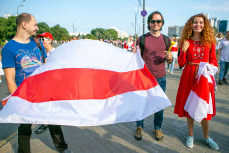 Minsk / Belarus - August 30, 2020: Presidential elections in Belarus 2020. Peaceful protests in Belarusのeditorial素材