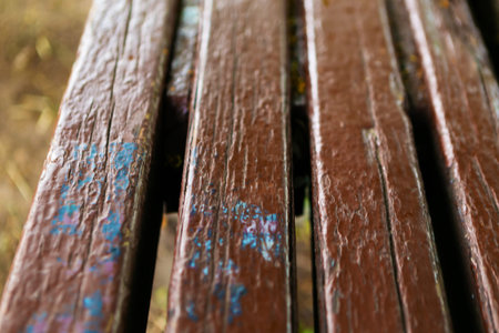 wooden bench texture, close up