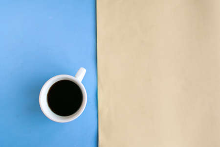 coffee cup on geometric background, minimal conceptの写真素材