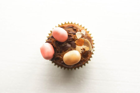 Tasty sweet homemade Easter cake, top view