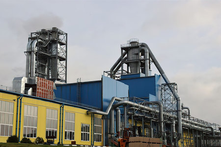 Building of woodworking factory, outside view