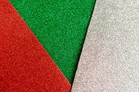 Green, red and silver abstract geometric background. Template for designerの写真素材