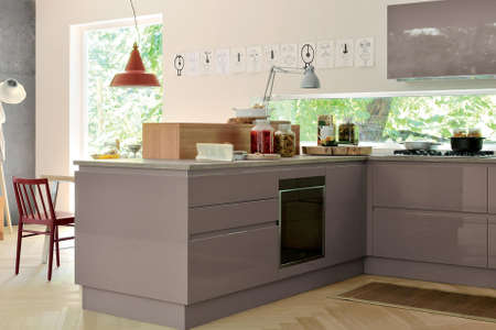 Modern luxury kitchen interior design in minimal styleの写真素材