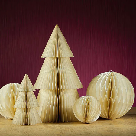 Handmade paper Christmas decorationsの写真素材