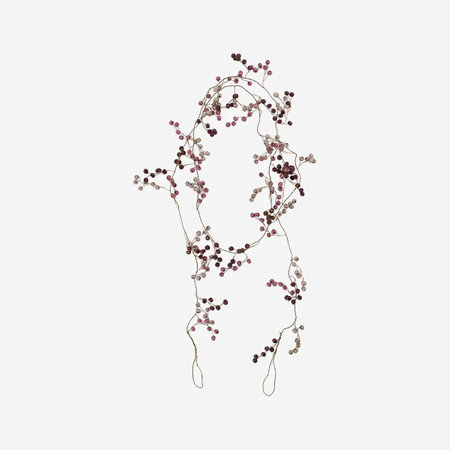 Metal thread with beads - element for handmade Christmas decorations, isolated on whiteの写真素材