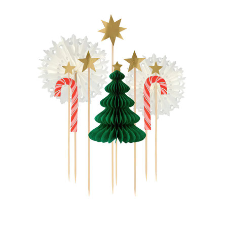 Christmas tree and candy canes on white background.の写真素材