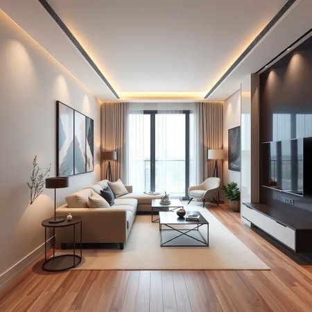 Luxury living room interior design. 3d rendering mock upの素材