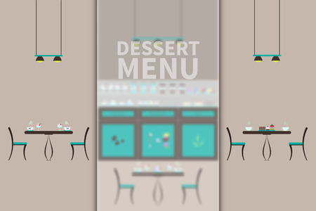 Vector illustration of dessert menu. Blurred background.のイラスト素材
