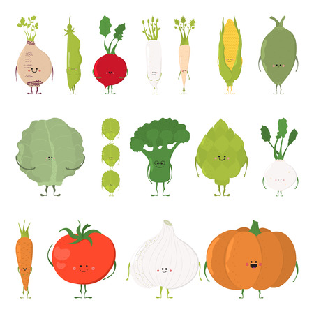 Funny Vegetable Cardのイラスト素材