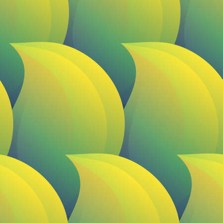 Seamless pattern with green spiked leaves forming waves. Abstract background with geometric shapes. Modern organic backdrop.の写真素材