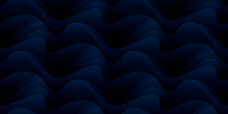 Seamless pattern with blue surreal waves. Dark abstract background, elegant backdrop with modern design. Vector illustration.のイラスト素材