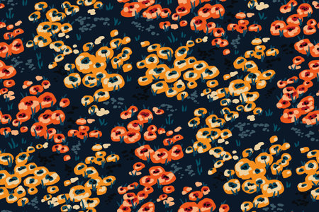 Seamless floral pattern, liberty ditsy print with artistic meadow, spotted field. Botanical design...
