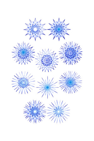 set of snowflakes, new yearのイラスト素材