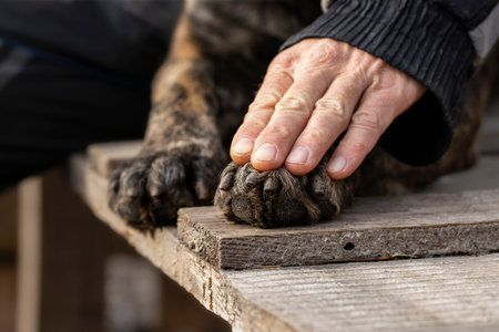 Friendship between man and dog.