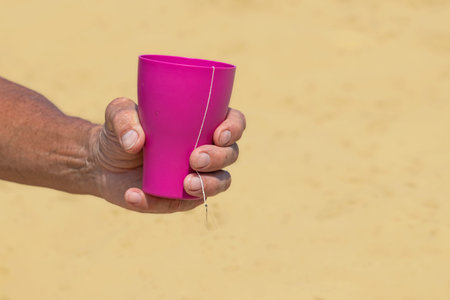 Summer drinks.Hot tea to quench your thirst on the beach on a hot summer day.