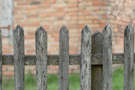 Old wooden fence.Lifestyle in the village.の写真素材