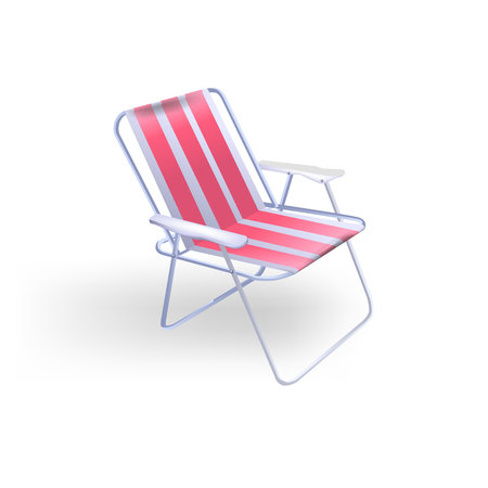 Folding chair for the beach recreation and fishing.のイラスト素材