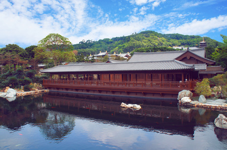 Tea house at chinese parkのeditorial素材