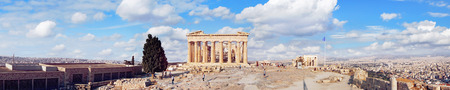 Athens, Greece - September 10, 2016: People walk around the Parthenon on the Acropolis on summer sunny day in Athens.のeditorial素材