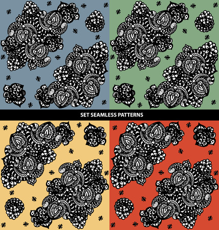 repeating pattern of floral motifs of stylizedのイラスト素材