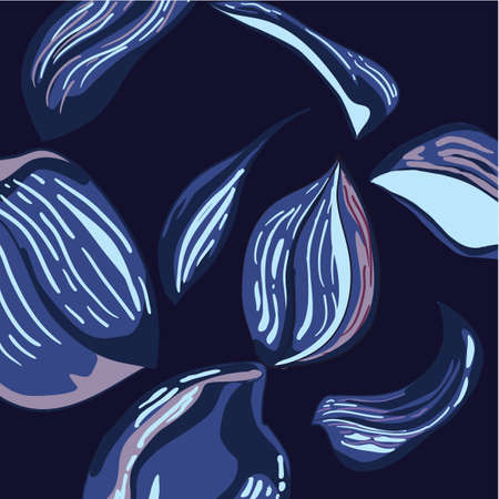 flowers leaves in the night abstract color vector patternのイラスト素材