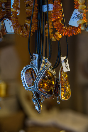 Amber necklaceの写真素材