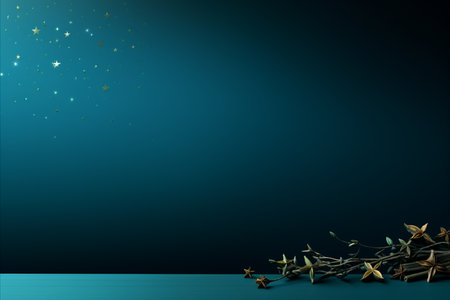 Golden Starry dark background. Elegant Design with Space for Text, Perfect for Greetingsの素材
