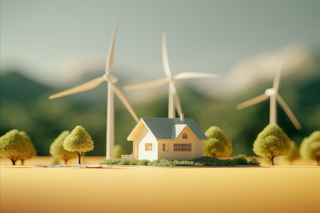 Promoting Sustainability. Wind Turbines as Green Energy Source Towards Carbon Neutrality by 2050の素材