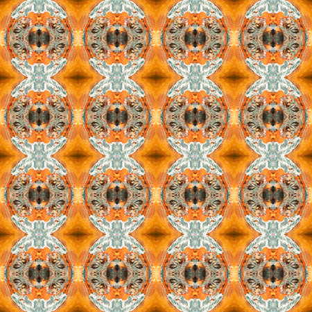 Geometric symmetric fractal abstract seamless pattern, multicolor contrasting background, square,...