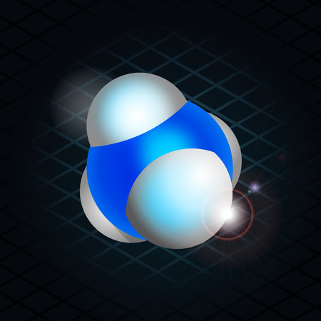 CH4 moleculeのイラスト素材