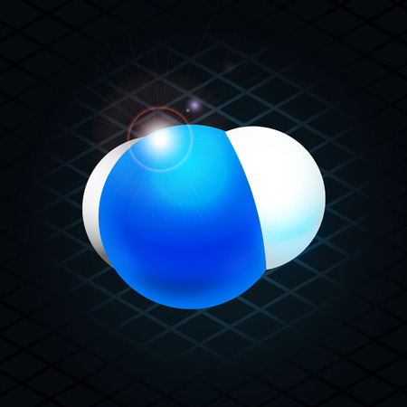 H2O moleculeのイラスト素材