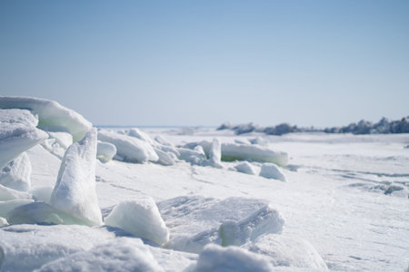ice floes and the sky in winter