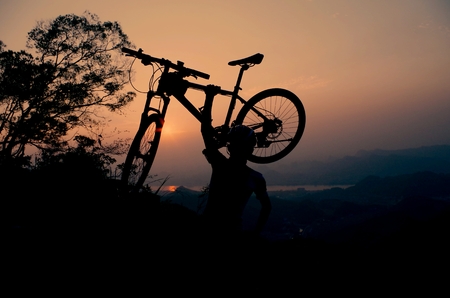 Riding silhouetteの写真素材