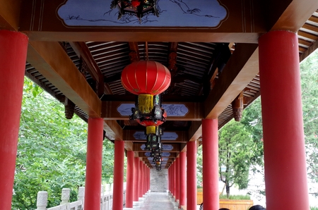 Traditional gallery in parkの写真素材