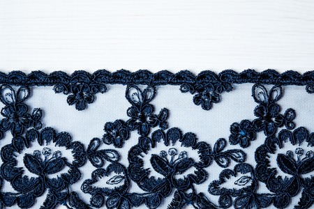 Blue lace fabric for decoration.の写真素材