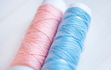 Colored threads for textiles and decorの写真素材