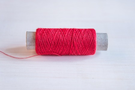 Colored threads for textiles and decorの写真素材
