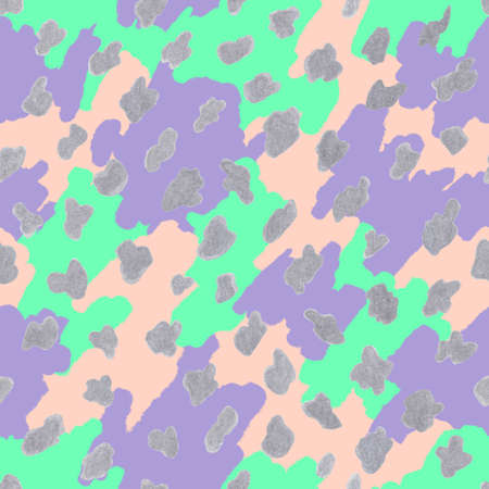Seamless pattern pastel colors Pink Green lilac silver spots abstractionの写真素材