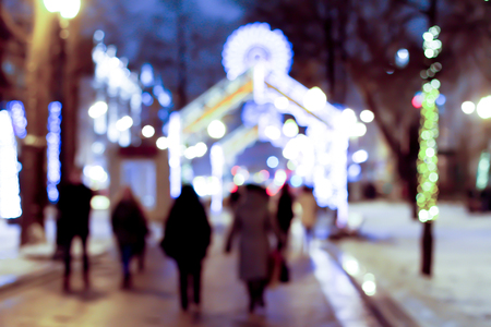 Background blur bokeh city lights nightの写真素材