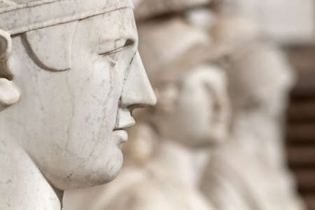 Krasnogorsk, Moscow region, Russia - October 07, 2009: Antique sculpture of the pharaoh in the museum-estate "Arkhangelskoye" in Krasnogorskのeditorial素材