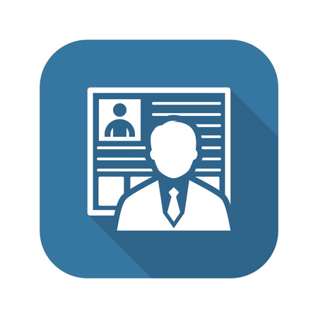 Profile Icon. Business Concept. Flat Design with Long Shadowのイラスト素材