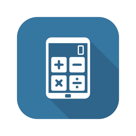 Earnings Calculator, Business Icon. Flat Design. Long Shadow. Isolated Illustration.のイラスト素材